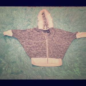 Gray and white sweater